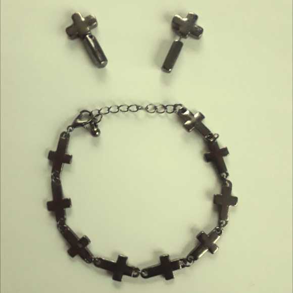 Jewelry - Cross bracelet and earrings